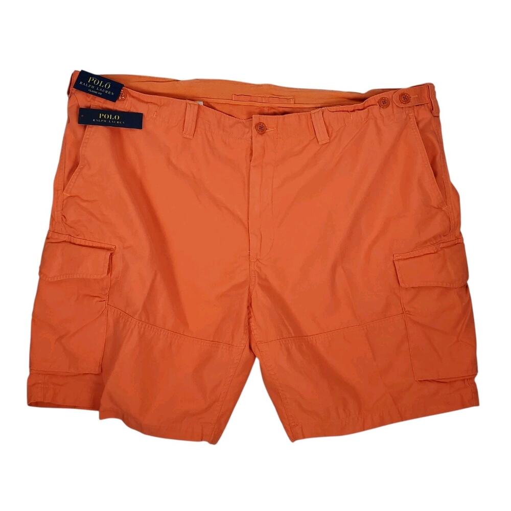 NEW Polo Ralph Lauren Cargo Shorts Mens 52B Beta Orange Utility Classic Fit 10"